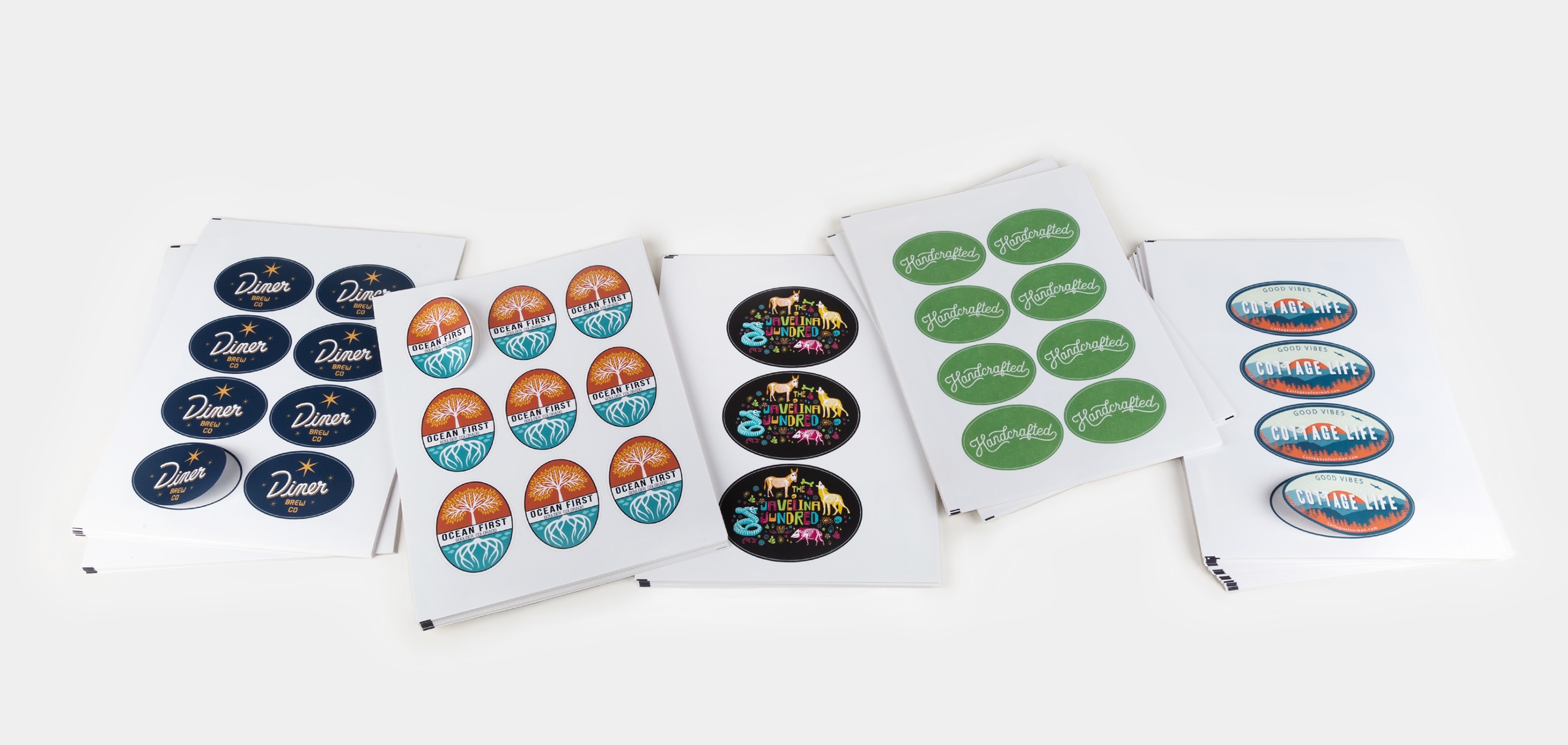 椭圆形平张贴纸